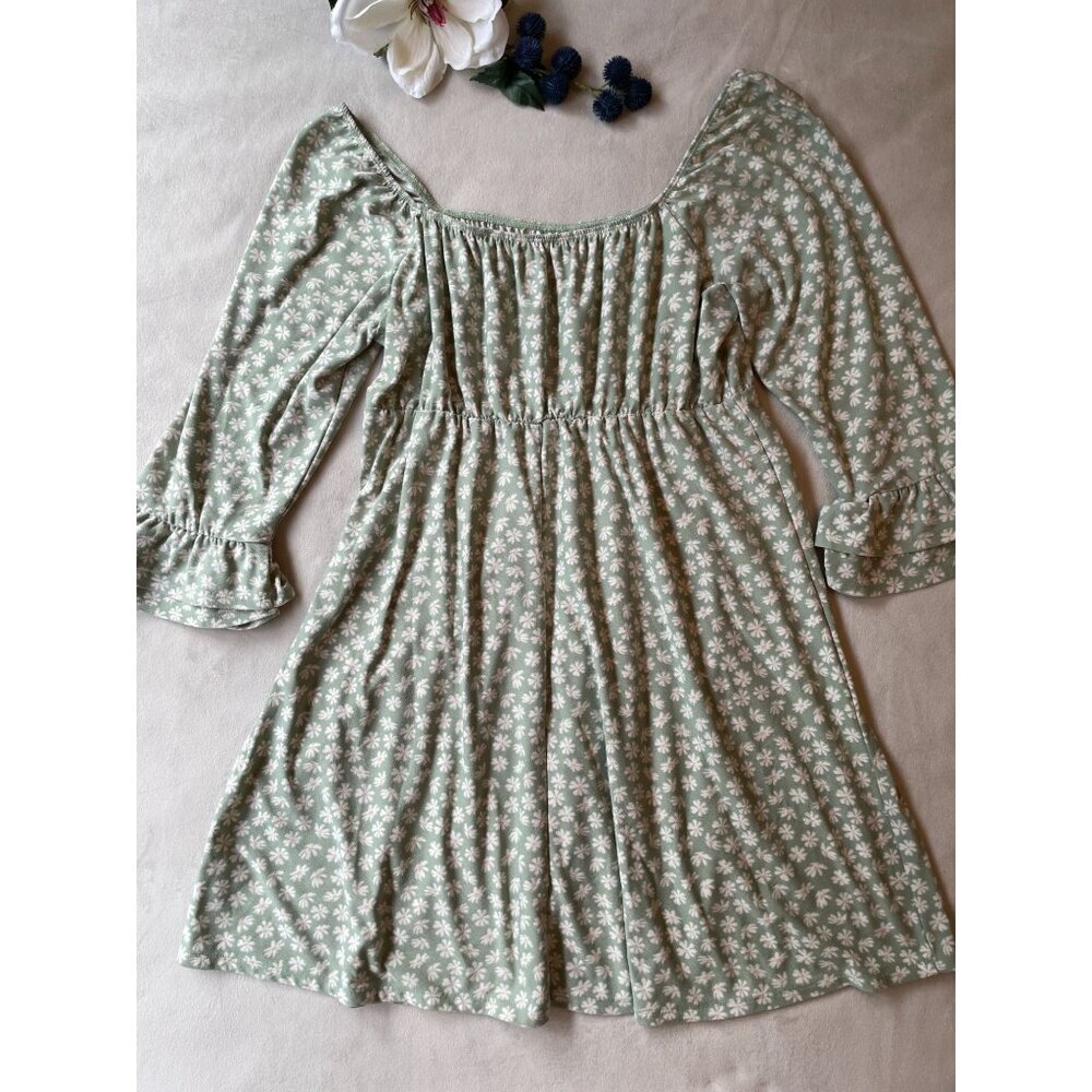 Floral Off-Shoulder Peasant Dress With Bell Sleeves - Size M Cottagecore Fairy